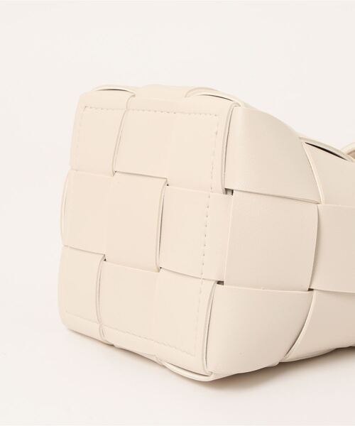 HWG_5（エイチダブルゴー）の「メッシュ編み込みショルダーハンドバッグ（ショルダーバッグ・レディース・ホワイト/ブラック/ベージュ/グリーン・FREE）」の6枚目の写真