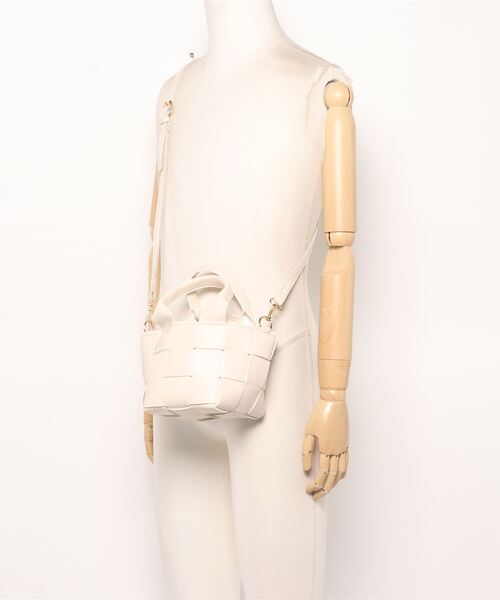 HWG_5（エイチダブルゴー）の「メッシュ編み込みショルダーハンドバッグ（ショルダーバッグ・レディース・ホワイト/ブラック/ベージュ/グリーン・FREE）」の10枚目の写真