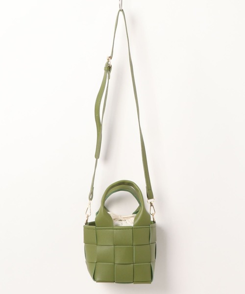 HWG_5（エイチダブルゴー）の「メッシュ編み込みショルダーハンドバッグ（ショルダーバッグ・レディース・ホワイト/ブラック/ベージュ/グリーン・FREE）」の20枚目の写真