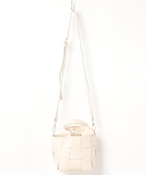 HWG_5（エイチダブルゴー）の「メッシュ編み込みショルダーハンドバッグ（ショルダーバッグ・レディース・ホワイト/ブラック/ベージュ/グリーン・FREE）」の17枚目の写真