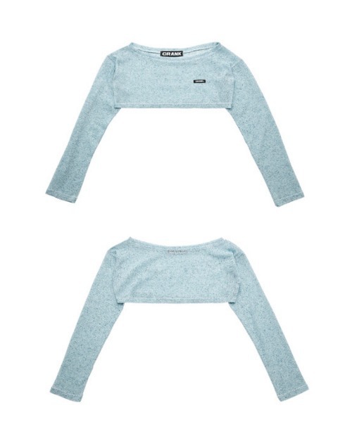 CRANK（クランク）の「【CRANK/クランク】BOATNECK CROP KNITWEAR/ボートネック クロップ ニットウェア サマーニット クロップ丈 レイヤード（ニット/セーター・レディース・スカイブルー/ベージュ/グレー・ONE SIZE）」の18枚目の写真
