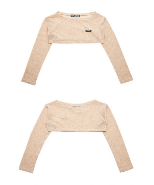 CRANK（クランク）の「【CRANK/クランク】BOATNECK CROP KNITWEAR/ボートネック クロップ ニットウェア サマーニット クロップ丈 レイヤード（ニット/セーター・レディース・スカイブルー/ベージュ/グレー・ONE SIZE）」の13枚目の写真