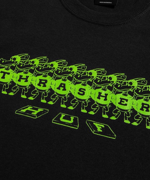 HUF（ハフ）の「THRASHER MASON TEE / HUF 【HUF×THRASHER】 コラボ プリントTシャツ（Tシャツ/カットソー・メンズ・ブラック/サンドベージュ・SMALL/MEDIUM/LARGE/X-LARGE/XX-LARGE）」の5枚目の写真