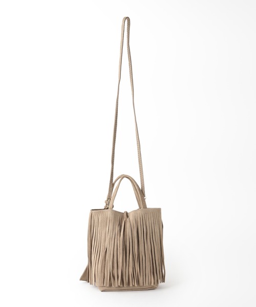 MARLON FIRENZE(マーロンフィレンツェ)の「【MARLON FIRENZE/マルロン】スエードフリンジ2WAYバッグ(ハンドバッグ・レディース・ベージュ・FREE)」の8枚目の写真