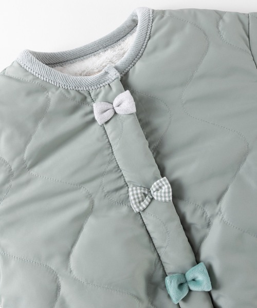 trois lapins kp(トロワラパンケーピー)の「ポリエステルタフタ リボンジャケット(100~130cm)(ノーカラーコート・キッズ・キナリ/カーキ・110cm/130cm/120cm/100cm)」の10枚目の写真