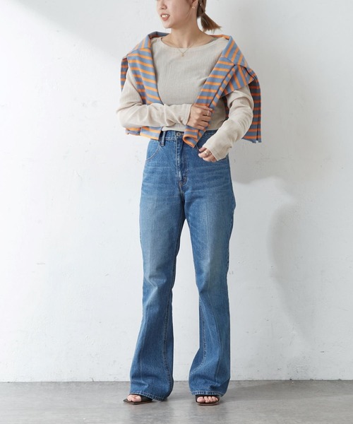 SHENERY(シーナリー)の「シアークレープブルーゼヘムロンTEE(Tシャツ/カットソー・レディース・ベージュ/オフホワイト/ブラック・FREE)」の6枚目の写真