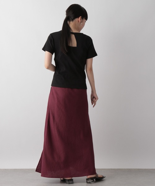 LOWRYS FARM(ローリーズファーム)の「バックオープンTシャツ 297159(Tシャツ/カットソー・レディース・ブラック/オフホワイト/ブラウン・FREE)」の7枚目の写真