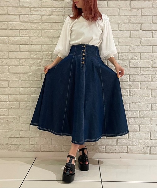 TORTE(トルテ)の「トライアングル空きオーガンジートップス(Tシャツ/カットソー・レディース・ホワイト/ライトブルー/ブラック/ライトピンク・FREE)」の9枚目の写真