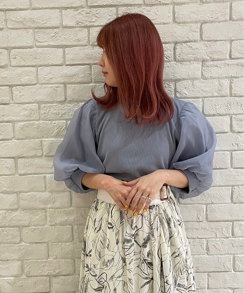TORTE(トルテ)の「トライアングル空きオーガンジートップス(Tシャツ/カットソー・レディース・ホワイト/ライトブルー/ブラック/ライトピンク・FREE)」の18枚目の写真