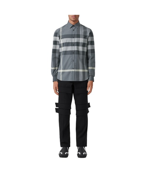 BURBERRY（バーバリー）の「エグザジェレイティッドチェック ストレッチコットンポプリン シャツ（シャツ/ブラウス・メンズ・グレー系・S/M/L/XL/XS）」の7枚目の写真