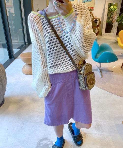 Alley by w closet(アリーバイダブルクローゼット)の「【Alley】サロペットミニスカート(ジャンパースカート・レディース・パープル/ブラック・FREE)」の14枚目の写真