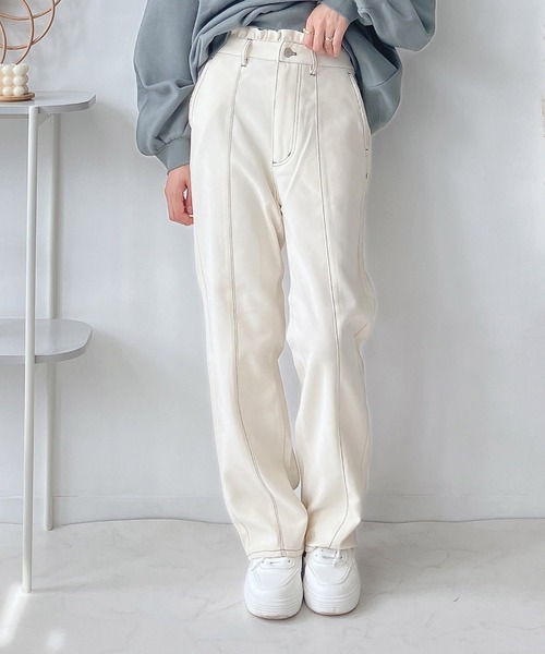 アズノウアズ ラクラクタックパンツ AS KNOW AS plus（アズノゥアズプラス）の「リネン混 タック