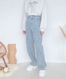 AS KNOW AS plus | ♪フラッシャー付 ハイウエストデニム セミワイドパンツ(デニムパンツ)