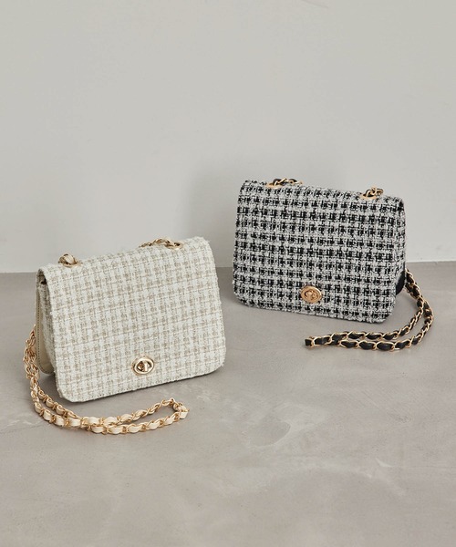 ROPE' PICNIC（ロペピクニック）の「ツイードチェーンショルダーバッグ（ショルダーバッグ・レディース・ブラック/ベージュ・FREE）」の16枚目の写真