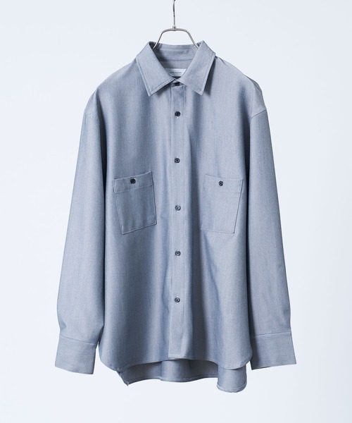 INTER FACTORY（インターファクトリー）の「ファッションインフルエンサー yuuki - Wool like basic shirts / ウールライクベーシックシャツ　made in INTER FACTORY（シャツ/ブラウス・メンズ・グレー/ブルー・SMALL/MEDIUM）」の21枚目の写真