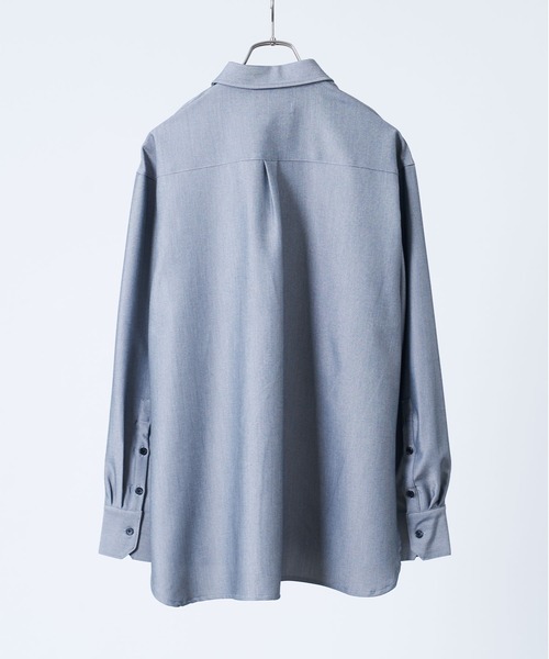 INTER FACTORY（インターファクトリー）の「ファッションインフルエンサー yuuki - Wool like basic shirts / ウールライクベーシックシャツ　made in INTER FACTORY（シャツ/ブラウス・メンズ・グレー/ブルー・SMALL/MEDIUM）」の17枚目の写真