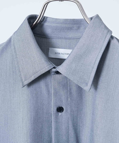 INTER FACTORY（インターファクトリー）の「ファッションインフルエンサー yuuki - Wool like basic shirts / ウールライクベーシックシャツ　made in INTER FACTORY（シャツ/ブラウス・メンズ・グレー/ブルー・SMALL/MEDIUM）」の5枚目の写真
