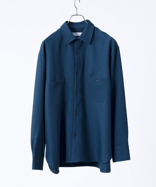 INTER FACTORY（インターファクトリー）の「ファッションインフルエンサー yuuki - Wool like basic shirts / ウールライクベーシックシャツ　made in INTER FACTORY（シャツ/ブラウス・メンズ・グレー/ブルー・SMALL/MEDIUM）」の10枚目の写真