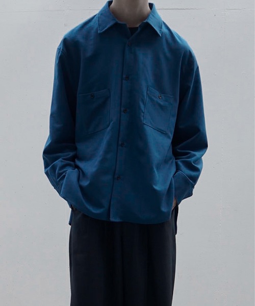 INTER FACTORY（インターファクトリー）の「ファッションインフルエンサー yuuki - Wool like basic shirts / ウールライクベーシックシャツ　made in INTER FACTORY（シャツ/ブラウス・メンズ・グレー/ブルー・SMALL/MEDIUM）」の18枚目の写真