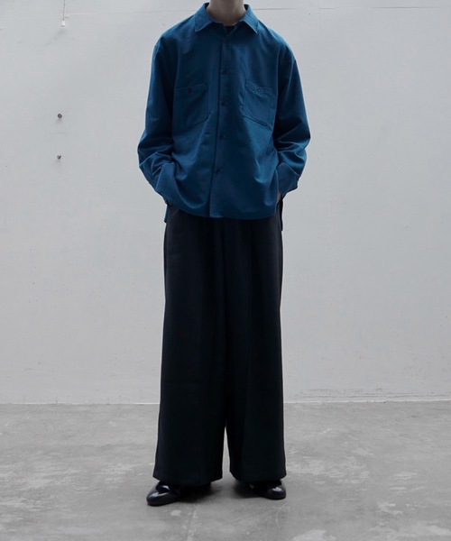 INTER FACTORY（インターファクトリー）の「ファッションインフルエンサー yuuki - Wool like basic shirts / ウールライクベーシックシャツ　made in INTER FACTORY（シャツ/ブラウス・メンズ・グレー/ブルー・SMALL/MEDIUM）」の16枚目の写真