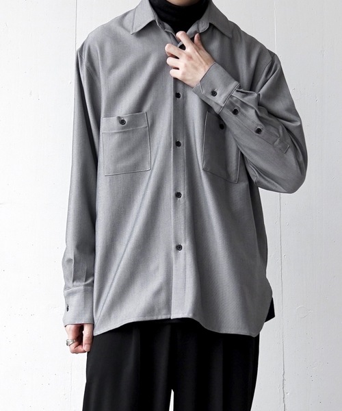 INTER FACTORY（インターファクトリー）の「ファッションインフルエンサー yuuki - Wool like basic shirts / ウールライクベーシックシャツ　made in INTER FACTORY（シャツ/ブラウス・メンズ・グレー/ブルー・SMALL/MEDIUM）」の22枚目の写真