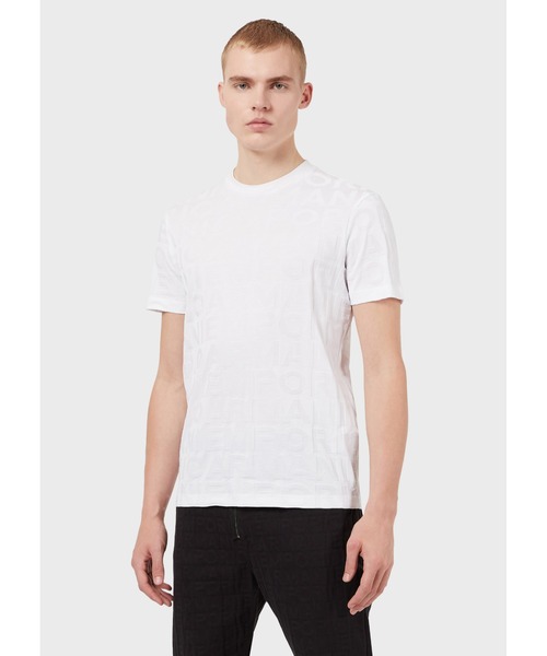 EMPORIO ARMANI（エンポリオアルマーニ）の「【エンポリオ アルマーニ】Tシャツ ジャージー製 エンポリオ アルマーニ ジャカードレタリング（Tシャツ/カットソー・メンズ・ブラック/ホワイト系その他・SMALL/MEDIUM/LARGE/X-LARGE/X-SMALL）」の8枚目の写真