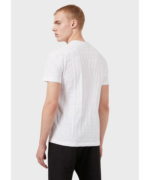 EMPORIO ARMANI（エンポリオアルマーニ）の「【エンポリオ アルマーニ】Tシャツ ジャージー製 エンポリオ アルマーニ ジャカードレタリング（Tシャツ/カットソー・メンズ・ブラック/ホワイト系その他・SMALL/MEDIUM/LARGE/X-LARGE/X-SMALL）」の4枚目の写真