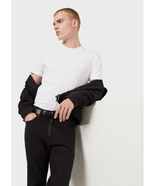 EMPORIO ARMANI（エンポリオアルマーニ）の「【エンポリオ アルマーニ】Tシャツ ジャージー製 エンポリオ アルマーニ ジャカードレタリング（Tシャツ/カットソー・メンズ・ブラック/ホワイト系その他・SMALL/MEDIUM/LARGE/X-LARGE/X-SMALL）」の10枚目の写真