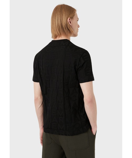 EMPORIO ARMANI（エンポリオアルマーニ）の「【エンポリオ アルマーニ】Tシャツ ジャージー製 エンポリオ アルマーニ ジャカードレタリング（Tシャツ/カットソー・メンズ・ブラック/ホワイト系その他・SMALL/MEDIUM/LARGE/X-LARGE/X-SMALL）」の7枚目の写真