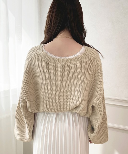 apres jour(アプレジュール)の「スカラップVネックカーディガン【ZOZOTOWN限定アイテム】(カーディガン/ボレロ・レディース・ライトピンク/ライトベージュ/ラベンダー/オフホワイト・X-LARGE/フリー)」の18枚目の写真