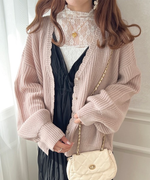 ルネ♡スカラップカーディガン apres jour（アプレジュール）の「スカラップVネックカーディガン