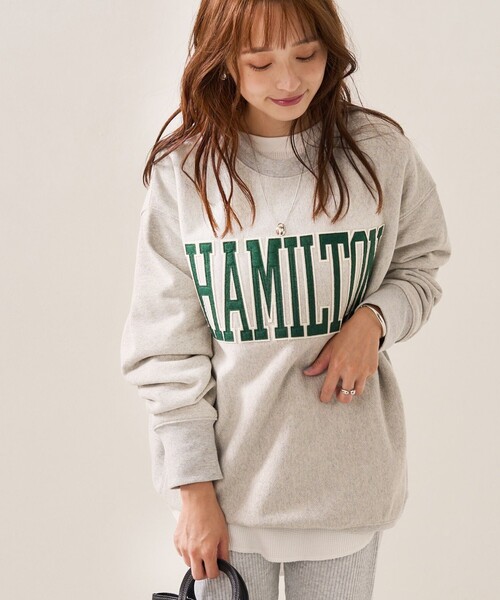 FREAK'S STORE（フリークスストア）の「HEAVY BIGワッペンロゴスウェット（スウェット・レディース・ナチュラル/グレー/ワインレッド/ネイビー/オリーブ・ﾌﾘ-）」の2枚目の写真