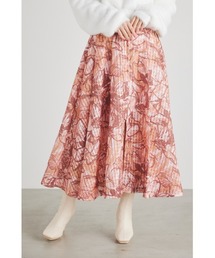 ラインフラワーフレアスカート