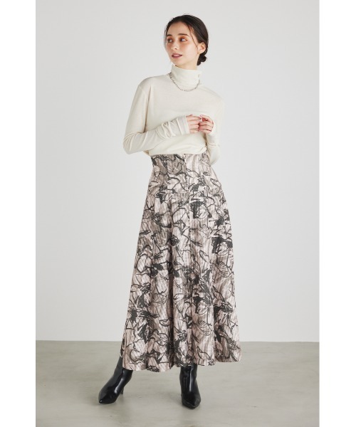 rienda（リエンダ）の「ラインフラワーフレアスカート（スカート・レディース・パープル/ブラウン/オレンジ・SMALL/MEDIUM）」の10枚目の写真