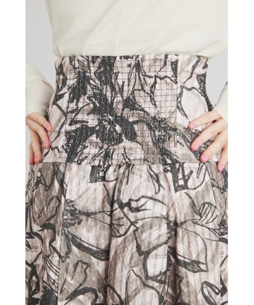 rienda（リエンダ）の「ラインフラワーフレアスカート（スカート・レディース・パープル/ブラウン/オレンジ・SMALL/MEDIUM）」の16枚目の写真