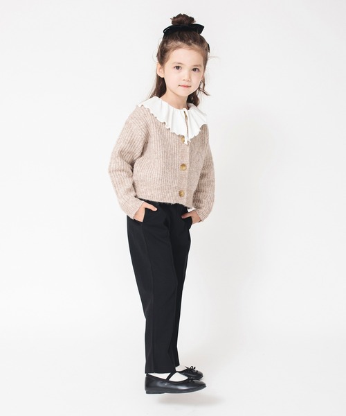 BRANSHES（ブランシェス）の「センタープレス風ロングパンツ（スラックス・キッズ・グリーン/アイボリー/オレンジ/ブラック・110/90/120/150/130/100/140）」の12枚目の写真