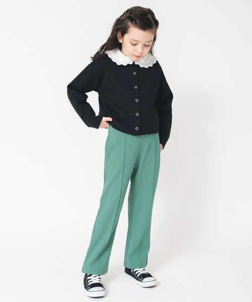 BRANSHES（ブランシェス）の「センタープレス風ロングパンツ（スラックス・キッズ・グリーン/アイボリー/オレンジ/ブラック・110/90/120/150/130/100/140）」の16枚目の写真