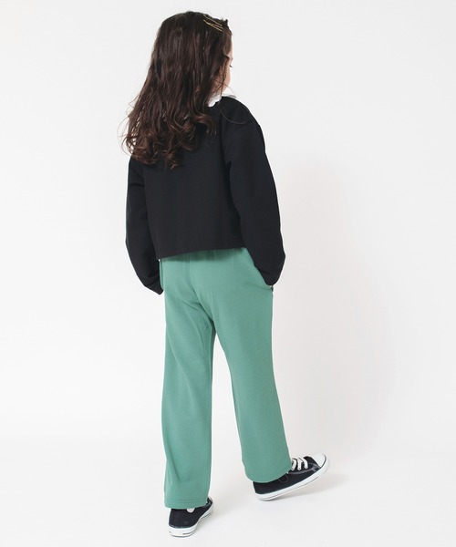 BRANSHES（ブランシェス）の「センタープレス風ロングパンツ（スラックス・キッズ・グリーン/アイボリー/オレンジ/ブラック・110/90/120/150/130/100/140）」の19枚目の写真