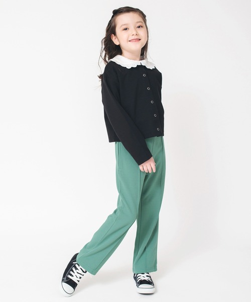 BRANSHES（ブランシェス）の「センタープレス風ロングパンツ（スラックス・キッズ・グリーン/アイボリー/オレンジ/ブラック・110/90/120/150/130/100/140）」の17枚目の写真