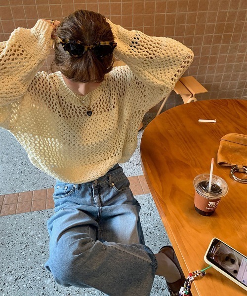 ibeul_（イベール）の「バルキーシアーボーダーニット（ニット/セーター・レディース・ホワイト/ブラック/ベージュ・FREE）」の7枚目の写真