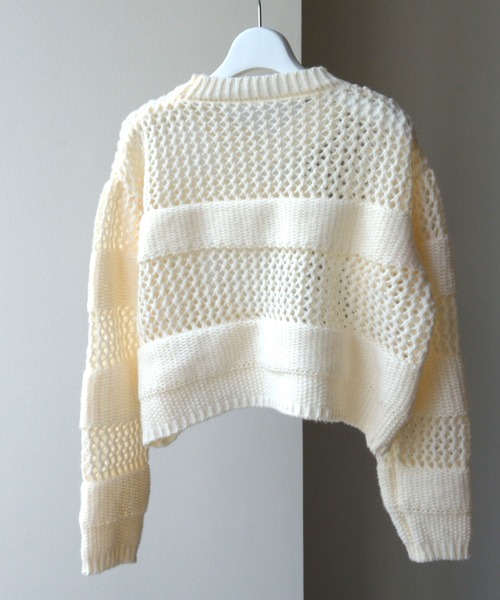 ibeul_（イベール）の「バルキーシアーボーダーニット（ニット/セーター・レディース・ホワイト/ブラック/ベージュ・FREE）」の10枚目の写真