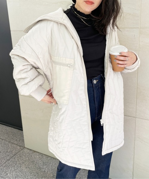 StyleSea(スタイルシー)の「オーバーサイズキルティングブルゾン(ブルゾン・レディース・ブラック/アイボリー/ライトカーキ・MEDIUM)」の2枚目の写真