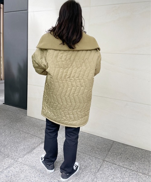 StyleSea(スタイルシー)の「オーバーサイズキルティングブルゾン(ブルゾン・レディース・ブラック/アイボリー/ライトカーキ・MEDIUM)」の12枚目の写真