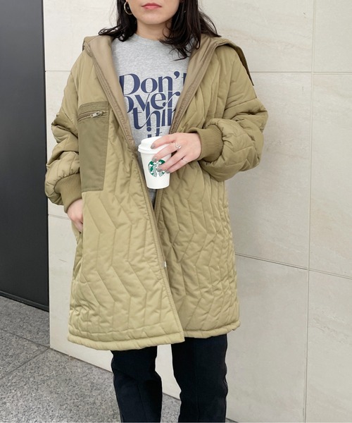 StyleSea(スタイルシー)の「オーバーサイズキルティングブルゾン(ブルゾン・レディース・ブラック/アイボリー/ライトカーキ・MEDIUM)」の10枚目の写真