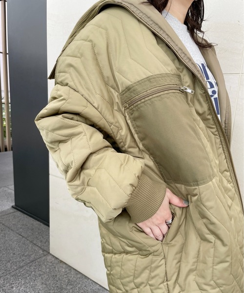 StyleSea(スタイルシー)の「オーバーサイズキルティングブルゾン(ブルゾン・レディース・ブラック/アイボリー/ライトカーキ・MEDIUM)」の14枚目の写真