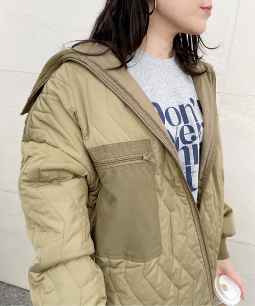 StyleSea(スタイルシー)の「オーバーサイズキルティングブルゾン(ブルゾン・レディース・ブラック/アイボリー/ライトカーキ・MEDIUM)」の15枚目の写真