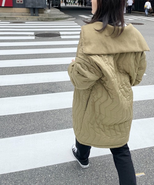 StyleSea(スタイルシー)の「オーバーサイズキルティングブルゾン(ブルゾン・レディース・ブラック/アイボリー/ライトカーキ・MEDIUM)」の19枚目の写真