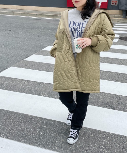 StyleSea(スタイルシー)の「オーバーサイズキルティングブルゾン(ブルゾン・レディース・ブラック/アイボリー/ライトカーキ・MEDIUM)」の20枚目の写真