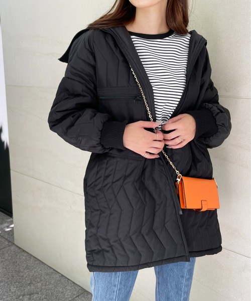 StyleSea(スタイルシー)の「オーバーサイズキルティングブルゾン(ブルゾン・レディース・ブラック/アイボリー/ライトカーキ・MEDIUM)」の6枚目の写真