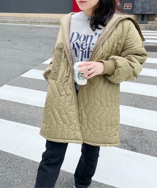 StyleSea(スタイルシー)の「オーバーサイズキルティングブルゾン(ブルゾン・レディース・ブラック/アイボリー/ライトカーキ・MEDIUM)」の7枚目の写真